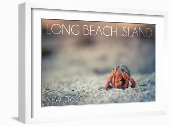 Long Beach Island, New Jersey - Hermit Crab on Beach-Lantern Press-Framed Art Print