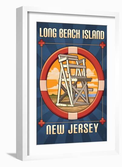 Long Beach Island, New Jersey - Lifeguard Chair-Lantern Press-Framed Art Print