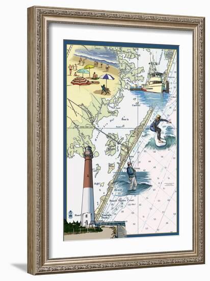 Long Beach Island, New Jersey - Nautical Chart-Lantern Press-Framed Art Print