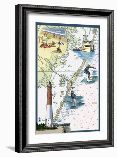 Long Beach Island, New Jersey - Nautical Chart-Lantern Press-Framed Art Print