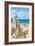 Long Beach Island, New Jersey - Sandcastle-Lantern Press-Framed Art Print