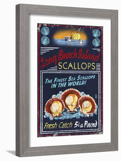 Long Beach Island, New Jersey - Scallops-Lantern Press-Framed Art Print