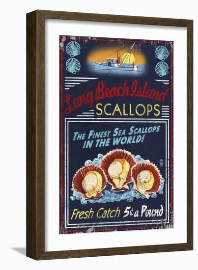 Long Beach Island, New Jersey - Scallops-Lantern Press-Framed Art Print