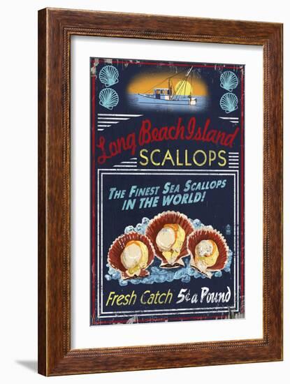 Long Beach Island, New Jersey - Scallops-Lantern Press-Framed Art Print