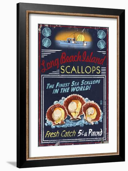 Long Beach Island, New Jersey - Scallops-Lantern Press-Framed Art Print