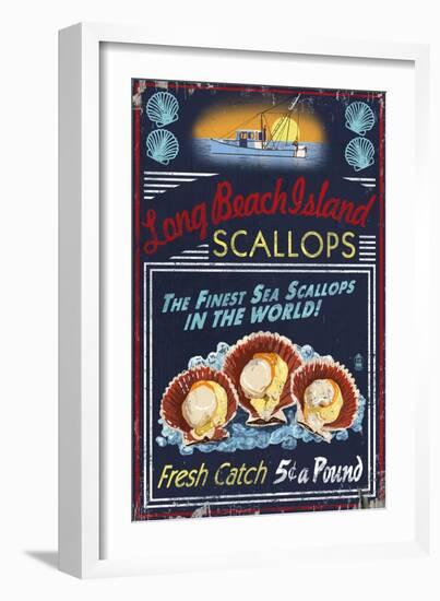 Long Beach Island, New Jersey - Scallops-Lantern Press-Framed Art Print