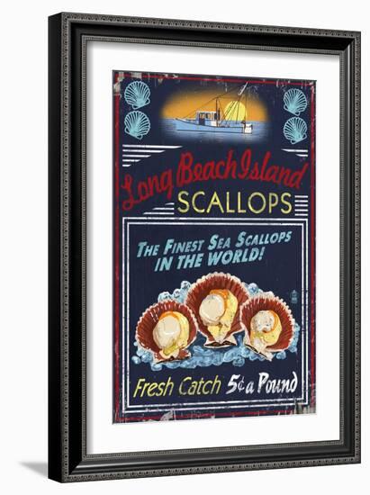 Long Beach Island, New Jersey - Scallops-Lantern Press-Framed Art Print