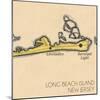 Long Beach Island, New Jersey - Vintage Map (square) 4 of 4-Lantern Press-Mounted Art Print