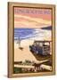 Long Beach Island, New Jersey - Woody on Beach-Lantern Press-Framed Stretched Canvas
