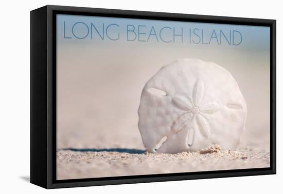 Long Beach Island - Sand Dollar-Lantern Press-Framed Stretched Canvas