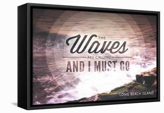 Long Beach Island - the Waves are Calling 1-Lantern Press-Framed Stretched Canvas