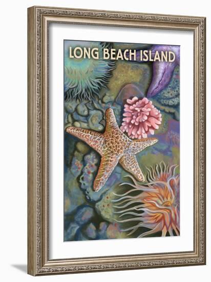 Long Beach Island - Tidepool-Lantern Press-Framed Art Print