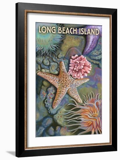 Long Beach Island - Tidepool-Lantern Press-Framed Art Print