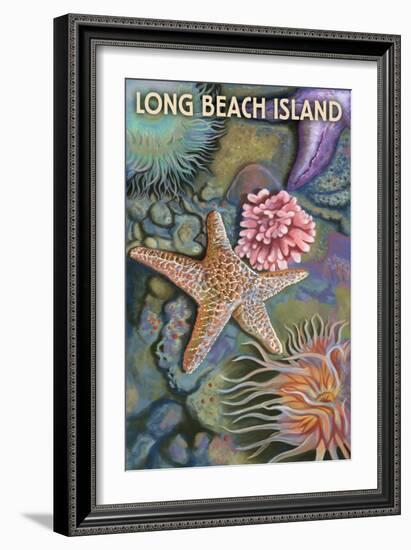 Long Beach Island - Tidepool-Lantern Press-Framed Art Print