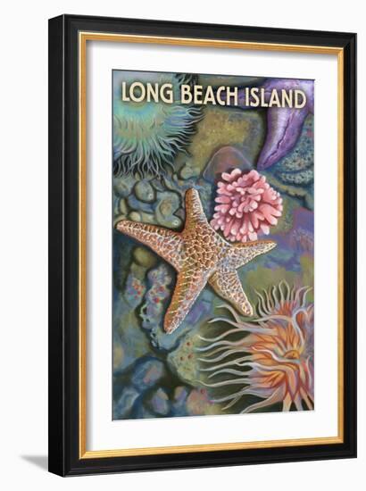 Long Beach Island - Tidepool-Lantern Press-Framed Art Print