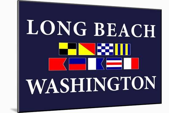 Long Beach, Washington - Nautical Flags-Lantern Press-Mounted Art Print