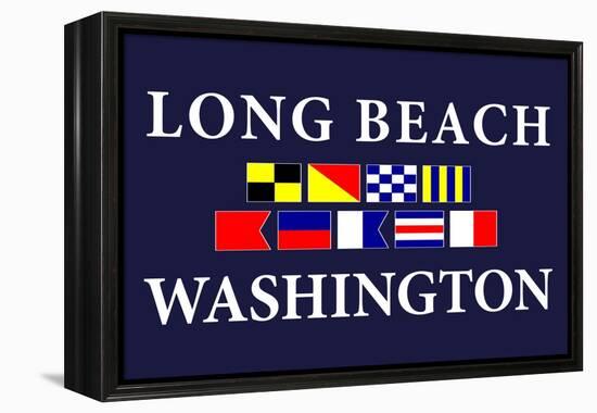 Long Beach, Washington - Nautical Flags-Lantern Press-Framed Stretched Canvas
