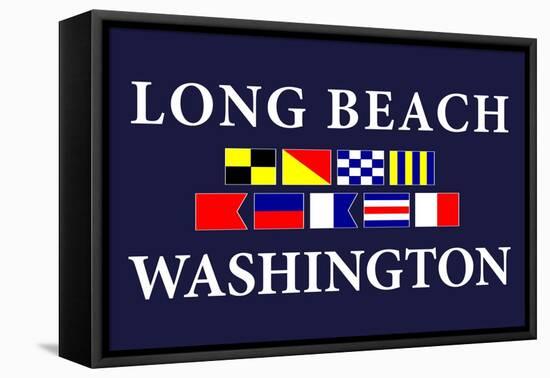 Long Beach, Washington - Nautical Flags-Lantern Press-Framed Stretched Canvas