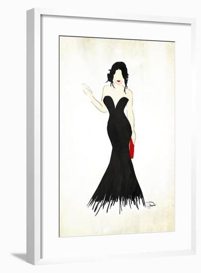 Long Black Dress Two-OnRei-Framed Art Print
