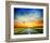 Long Country Road to Sunset-null-Framed Art Print