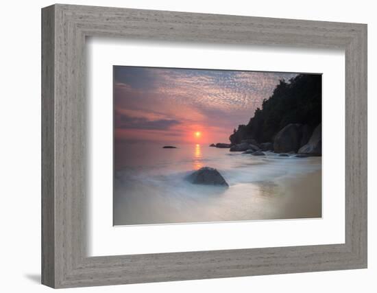 Long Exposure of a Colorful Sunrise Above Praia Do Cedrinho Beach-Alex Saberi-Framed Photographic Print