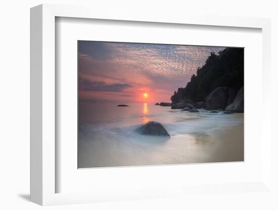 Long Exposure of a Colorful Sunrise Above Praia Do Cedrinho Beach-Alex Saberi-Framed Photographic Print