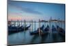 Long Exposure of Blue Gondolas at Dawn with the Church of San Giorgio Maggiore-Alex Saberi-Mounted Photographic Print