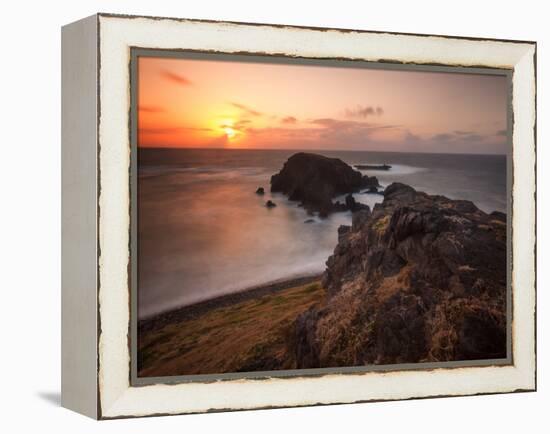 Long Exposure of Buraco Da Raquel Rock Formation on Fernando De Noronha at Sunrise-Alex Saberi-Framed Premier Image Canvas