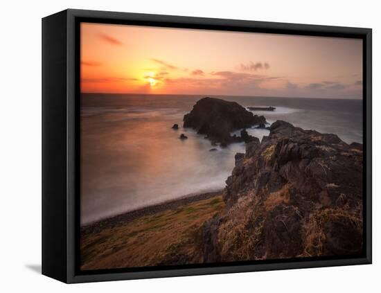 Long Exposure of Buraco Da Raquel Rock Formation on Fernando De Noronha at Sunrise-Alex Saberi-Framed Premier Image Canvas