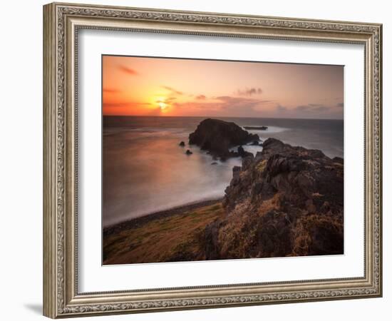 Long Exposure of Buraco Da Raquel Rock Formation on Fernando De Noronha at Sunrise-Alex Saberi-Framed Photographic Print