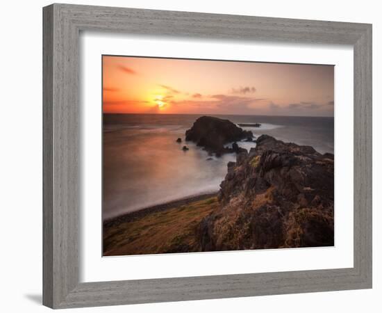 Long Exposure of Buraco Da Raquel Rock Formation on Fernando De Noronha at Sunrise-Alex Saberi-Framed Photographic Print