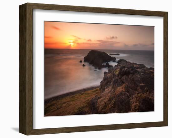 Long Exposure of Buraco Da Raquel Rock Formation on Fernando De Noronha at Sunrise-Alex Saberi-Framed Photographic Print