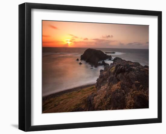 Long Exposure of Buraco Da Raquel Rock Formation on Fernando De Noronha at Sunrise-Alex Saberi-Framed Photographic Print