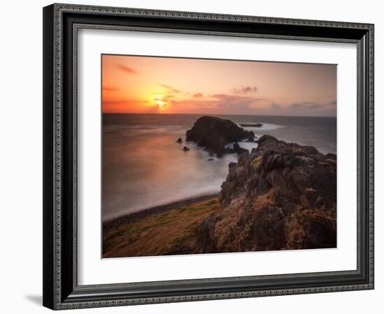 Long Exposure of Buraco Da Raquel Rock Formation on Fernando De Noronha at Sunrise-Alex Saberi-Framed Photographic Print