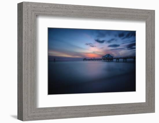 Long exposure of Clearwater Beach Pier, Florida. At sunset-Sheila Haddad-Framed Photographic Print