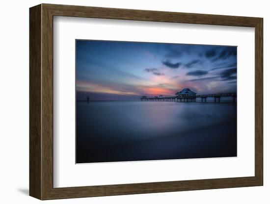 Long exposure of Clearwater Beach Pier, Florida. At sunset-Sheila Haddad-Framed Photographic Print