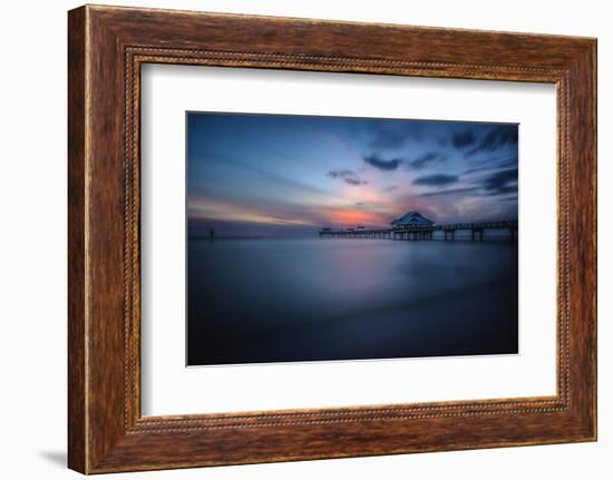 Long exposure of Clearwater Beach Pier, Florida. At sunset-Sheila Haddad-Framed Photographic Print