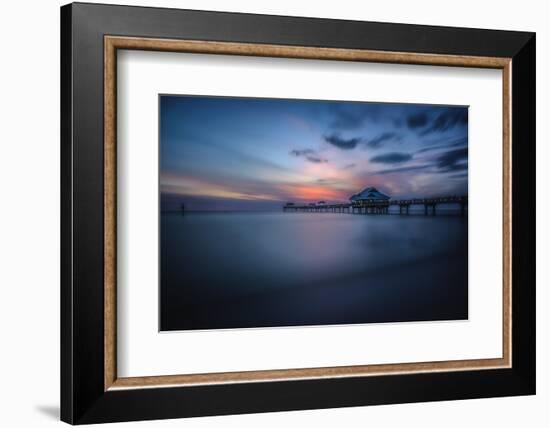 Long exposure of Clearwater Beach Pier, Florida. At sunset-Sheila Haddad-Framed Photographic Print