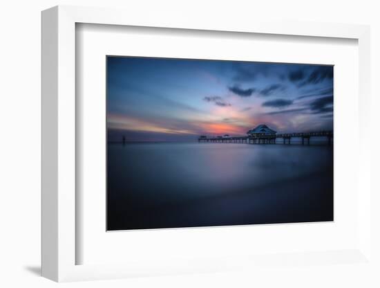 Long exposure of Clearwater Beach Pier, Florida. At sunset-Sheila Haddad-Framed Photographic Print