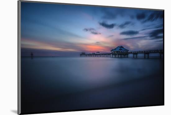 Long exposure of Clearwater Beach Pier, Florida. At sunset-Sheila Haddad-Mounted Photographic Print