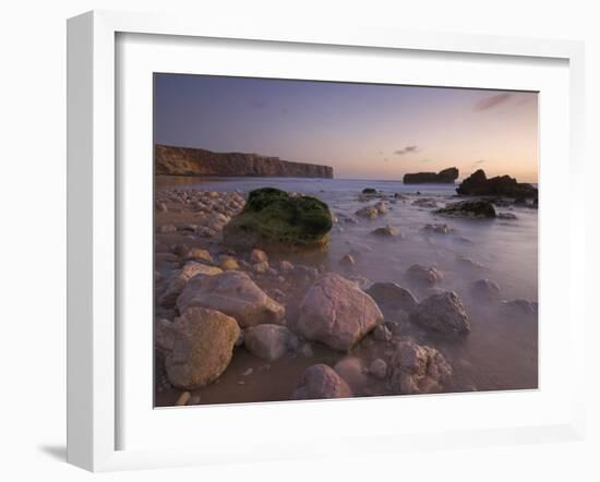 Long Exposure of Incoming Tide on Tonal Beach at Sunset Near Sagres, Algarve, Portugal, Europe-Neale Clarke-Framed Photographic Print