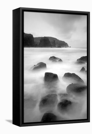 Long Exposure of Sea, with Rocks in Foreground, Bagh Dhail Mor, Isle of Lewis, Scotland, UK-Peter Cairns-Framed Premier Image Canvas