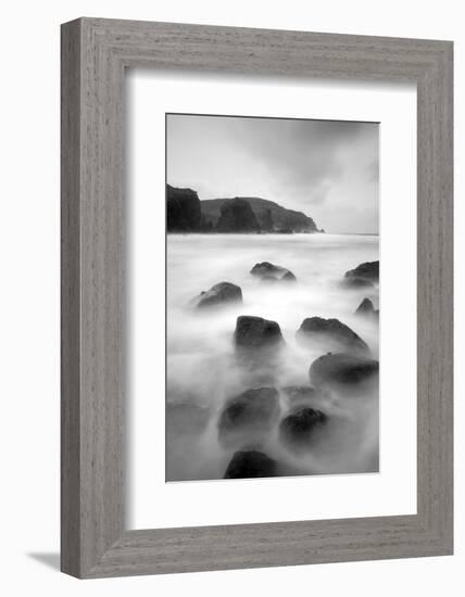 Long Exposure of Sea, with Rocks in Foreground, Bagh Dhail Mor, Isle of Lewis, Scotland, UK-Peter Cairns-Framed Photographic Print