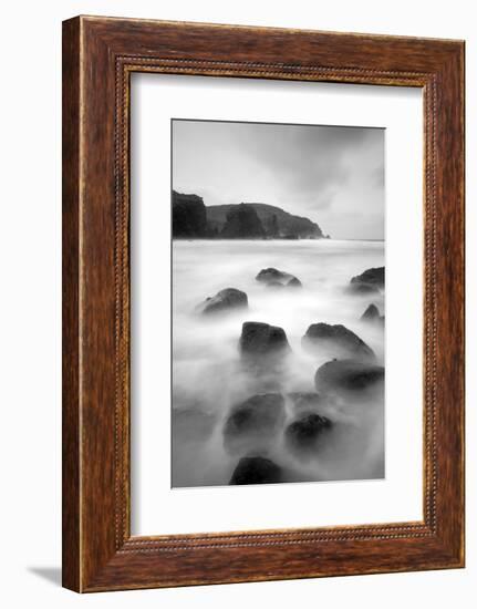 Long Exposure of Sea, with Rocks in Foreground, Bagh Dhail Mor, Isle of Lewis, Scotland, UK-Peter Cairns-Framed Photographic Print