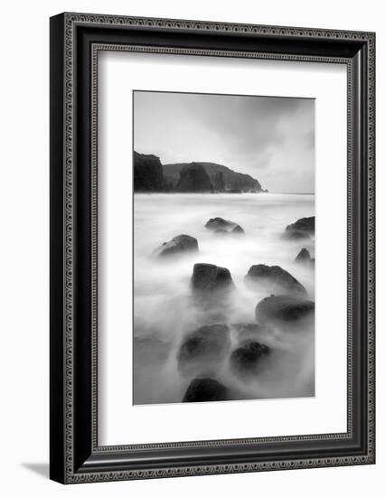 Long Exposure of Sea, with Rocks in Foreground, Bagh Dhail Mor, Isle of Lewis, Scotland, UK-Peter Cairns-Framed Photographic Print