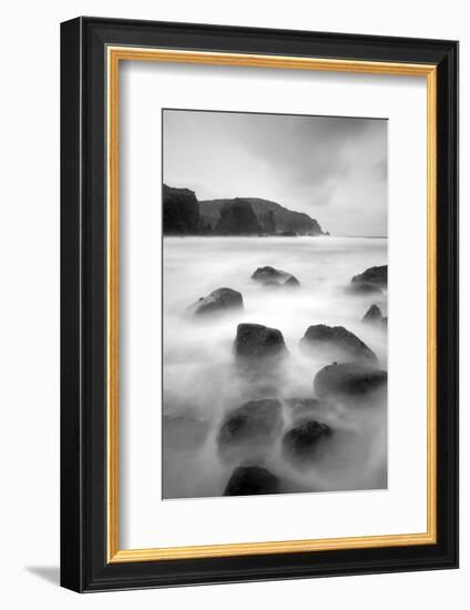 Long Exposure of Sea, with Rocks in Foreground, Bagh Dhail Mor, Isle of Lewis, Scotland, UK-Peter Cairns-Framed Photographic Print