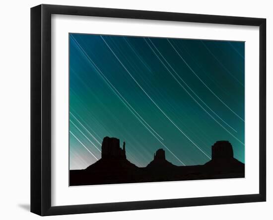 Long Exposure of Star Trails in Night Sky, Arizona Utah Border, USA-Angelo Cavalli-Framed Photographic Print