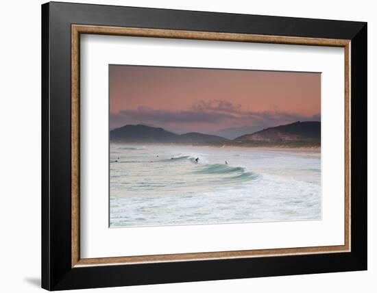 Long Exposure of Surfers Enjoy the Wave on Praia Da Joaquina Beach-Alex Saberi-Framed Photographic Print