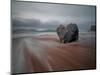 Long exposure of the flowing sea and a heart shaped rock on the Portizuelo beach, Asturias, Spain-Francesco Fanti-Mounted Photographic Print