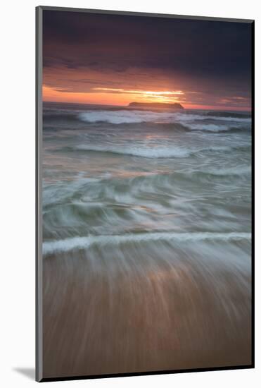 Long Exposure of the Sea on Mole Beach on Florianopolis Island at Sunrise-Alex Saberi-Mounted Photographic Print